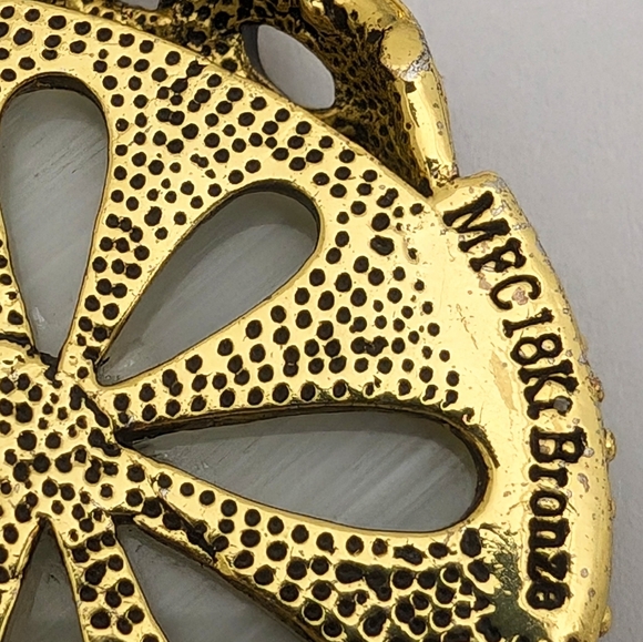 18k Gold Plated Large White Glass Teardrop Rhinestone Peacock Pendant Necklace - Picture 7 of 9